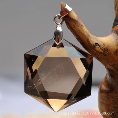 純天然茶晶大衛(wèi)星吊墜 源自東?？h盛飾珠寶的天然之美